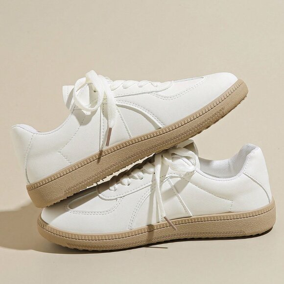 White Women's Round-Toe Low-Top Casual sneakers - Picture 4 of 6